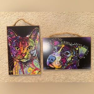 Colorful Cat and Dog Wall Art